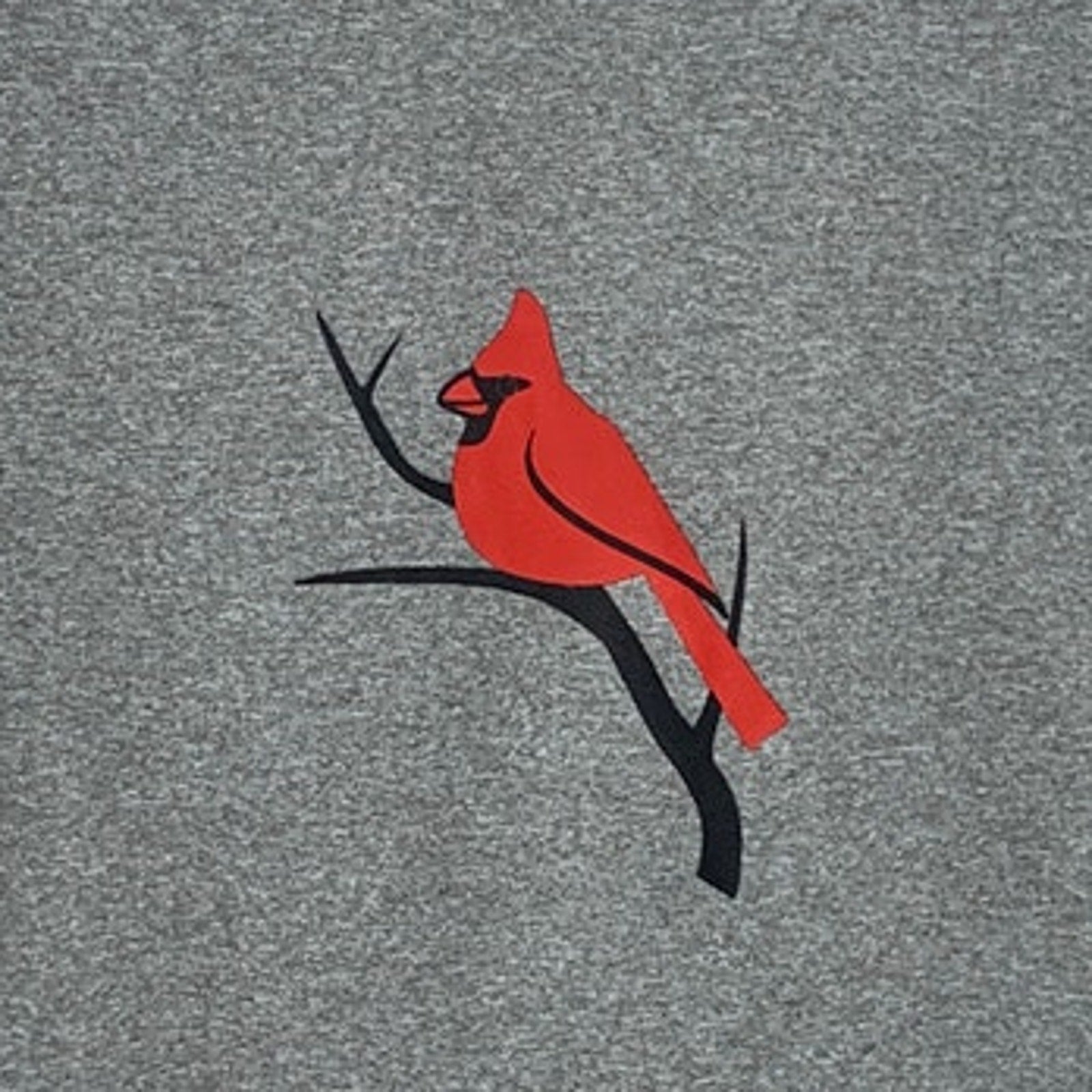 New Hand Printed Youth Boys Medium Red Cardinal Bird Short Sleeve Tee Shirt