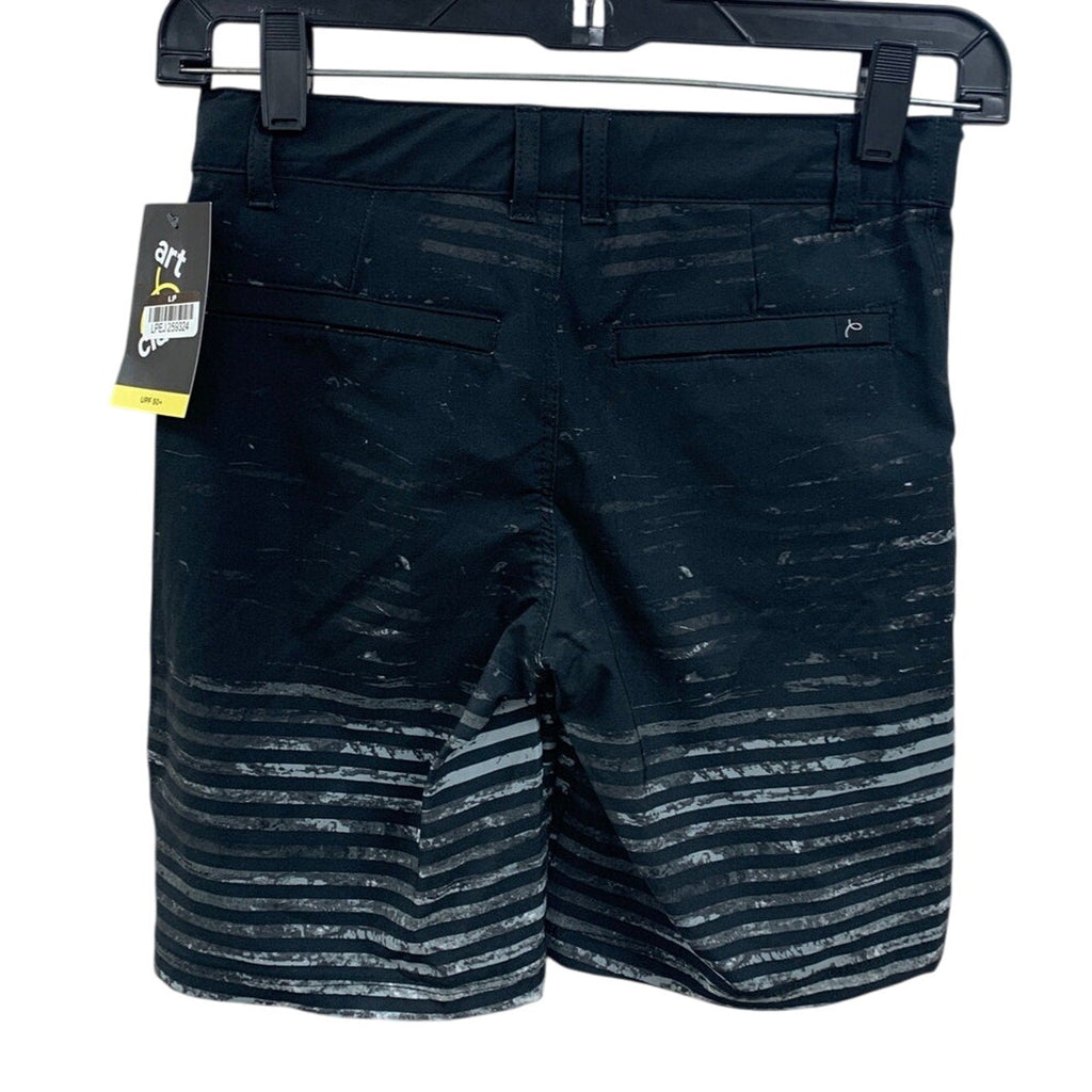 NWT New Art Class Boys Size 5 Black White Striped Lined UPF 50+ Swimming Trunks
