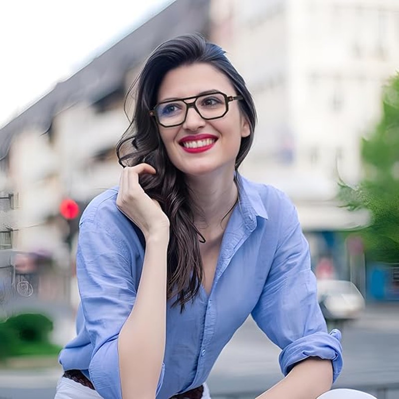 Feisedy Womens Black Vintage Square Blue Light Blocking +2.5 Reading Glasses