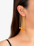 1pc Cartilage Jewellery Long Chain Tassel Orange Beads Charm Cuff