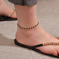 1 pc Foot Beach Jewellery Gold Chain Handmade Black Beads Anklet