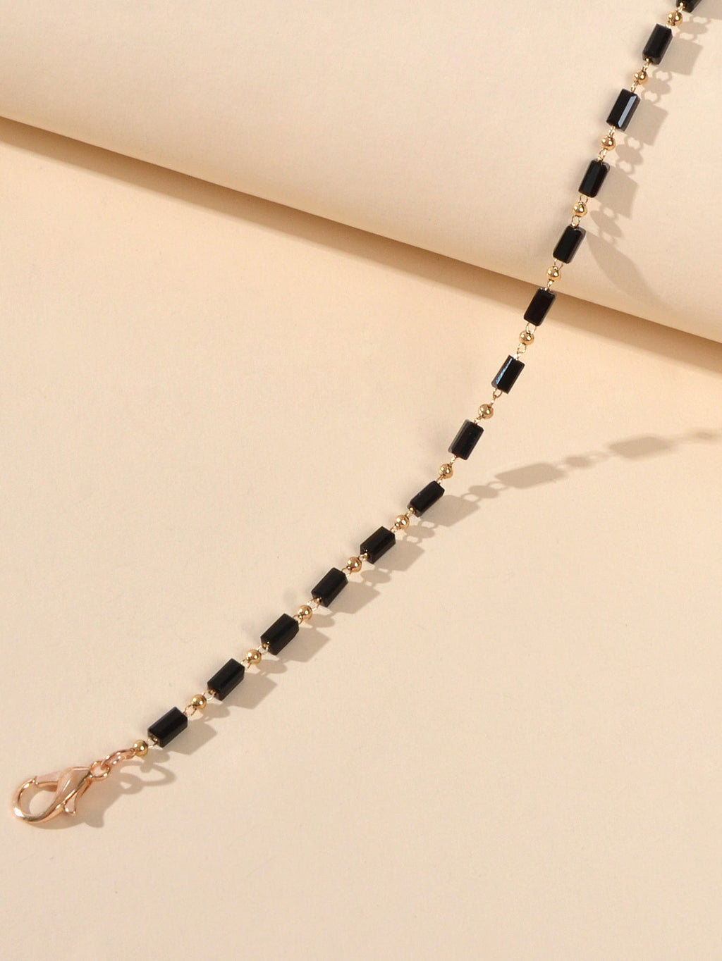 1 pc Foot Beach Jewellery Gold Chain Handmade Black Beads Anklet