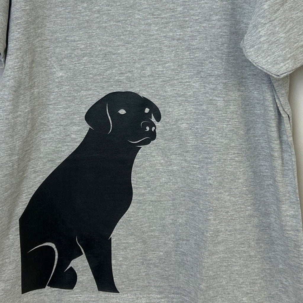 New Hand Printed Mens 2XL Gray Heathered Black Lab Dog Short Sleeve Tee Shirt