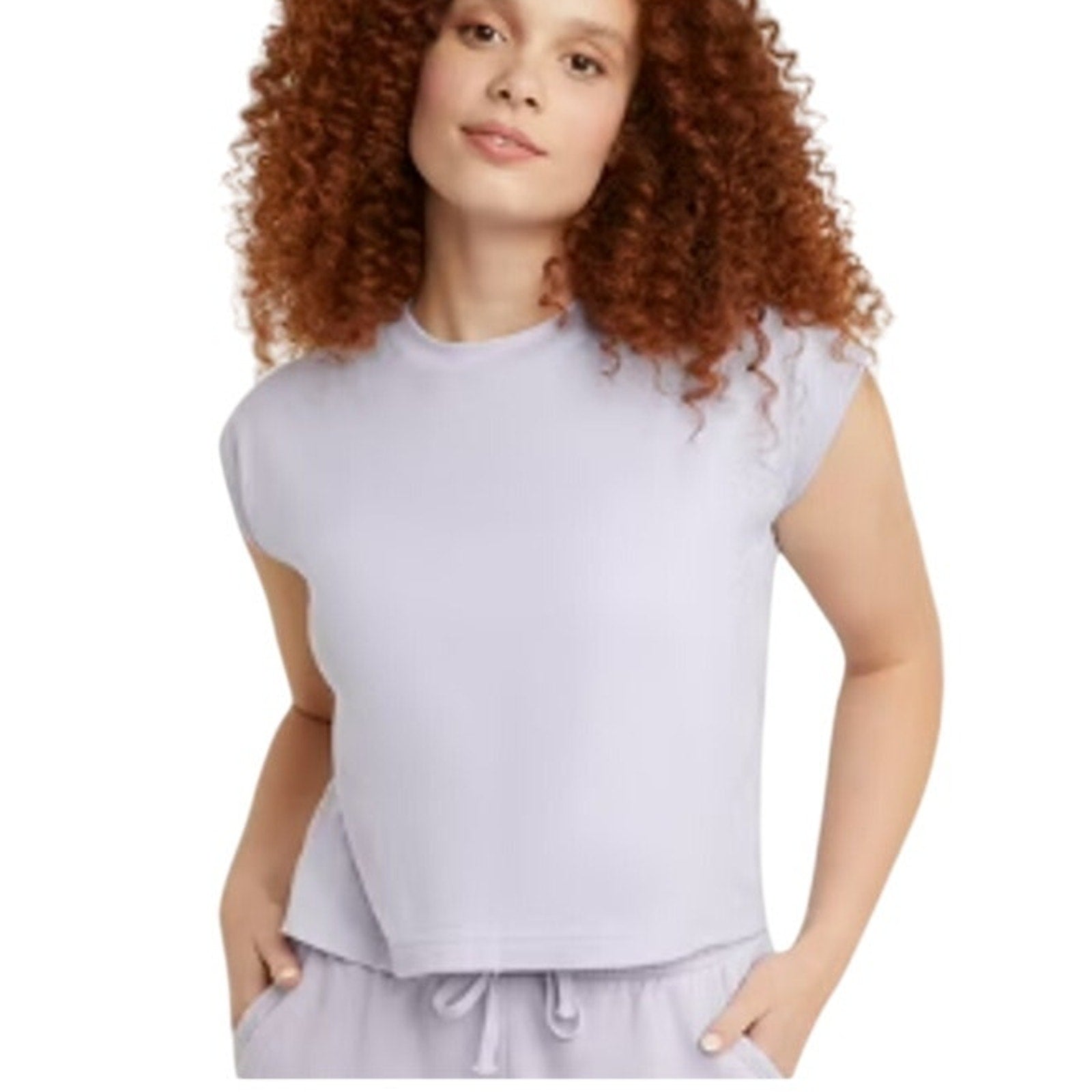 New 5-Pack Hanes Womens Small Purple Ringspun Cotton Cap Sleeve Muscle Tees