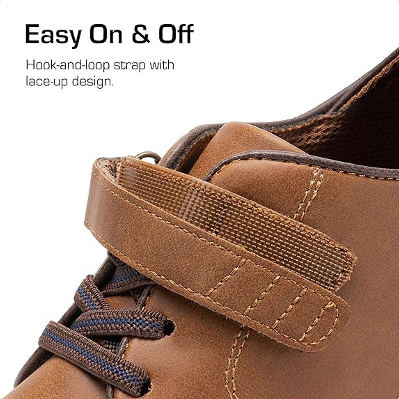 Dream Pairs Little Boys 13 Brown Sneaker Hook Loop Closure Round Toe Dress Shoes