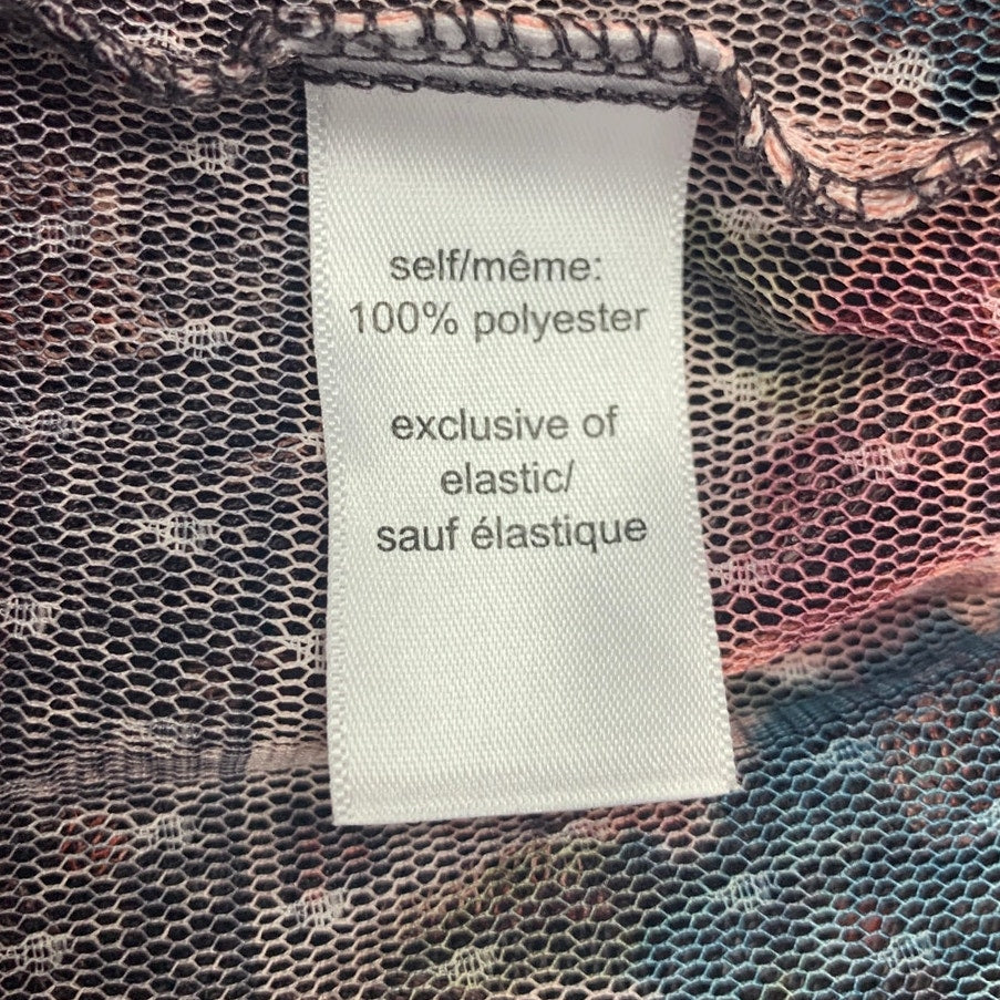 Maurices Womens Large 100% Polyester Long Sleeve Sheer Rose Floral Top