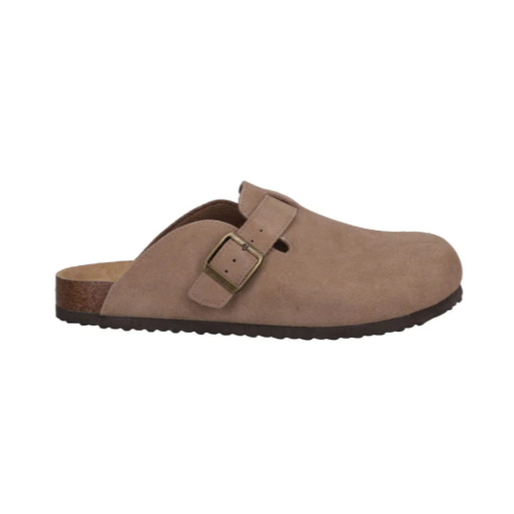 New In Box Khombu Mens Size 9 Taupe Faux Suede Damian Cork Slide On Mule Shoes