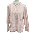 Izod Womens Plus Size 2X Long Sleeve Pink Stripe Button Down Collared Shirt