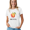 New Hand Printed Adult Large Ring My Bell Pepper Veggie Short Sleeve Tee Shirt
