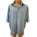 Attitude Soho Mens 3XL 100% Cotton Short Sleeve Striped Button Up Casual Shirt