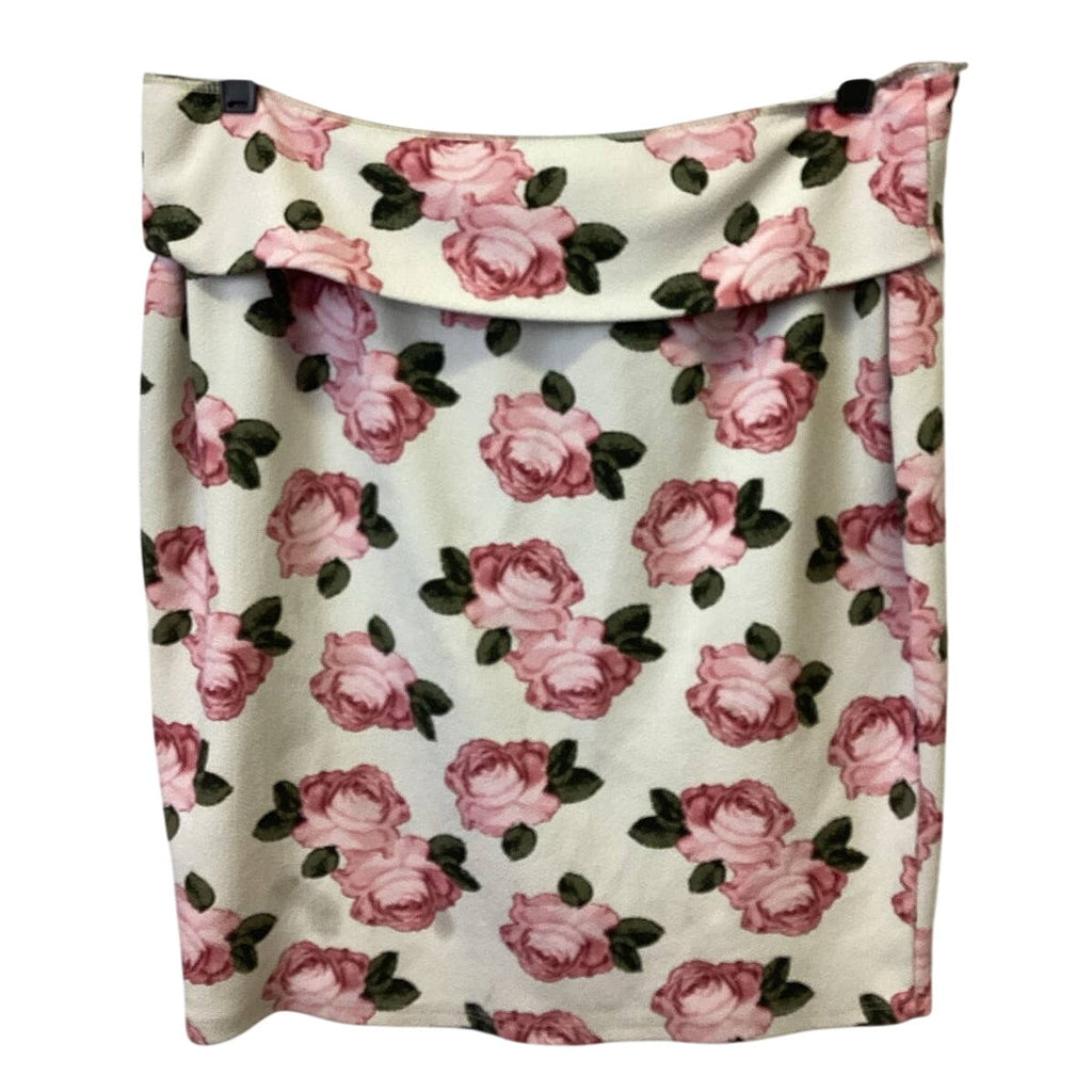 Arabella XL Rose Floral Polyester Stretchy Short Pencil Skirt Foldover Waistband