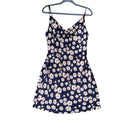 Idem Ditto Womens Large 100% Polyester Floral Thin Strap Back Zip A Line Dress