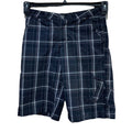 Hurley Size 29 Mens Black White Plaid Cotton Blend Long Casual Board Shorts