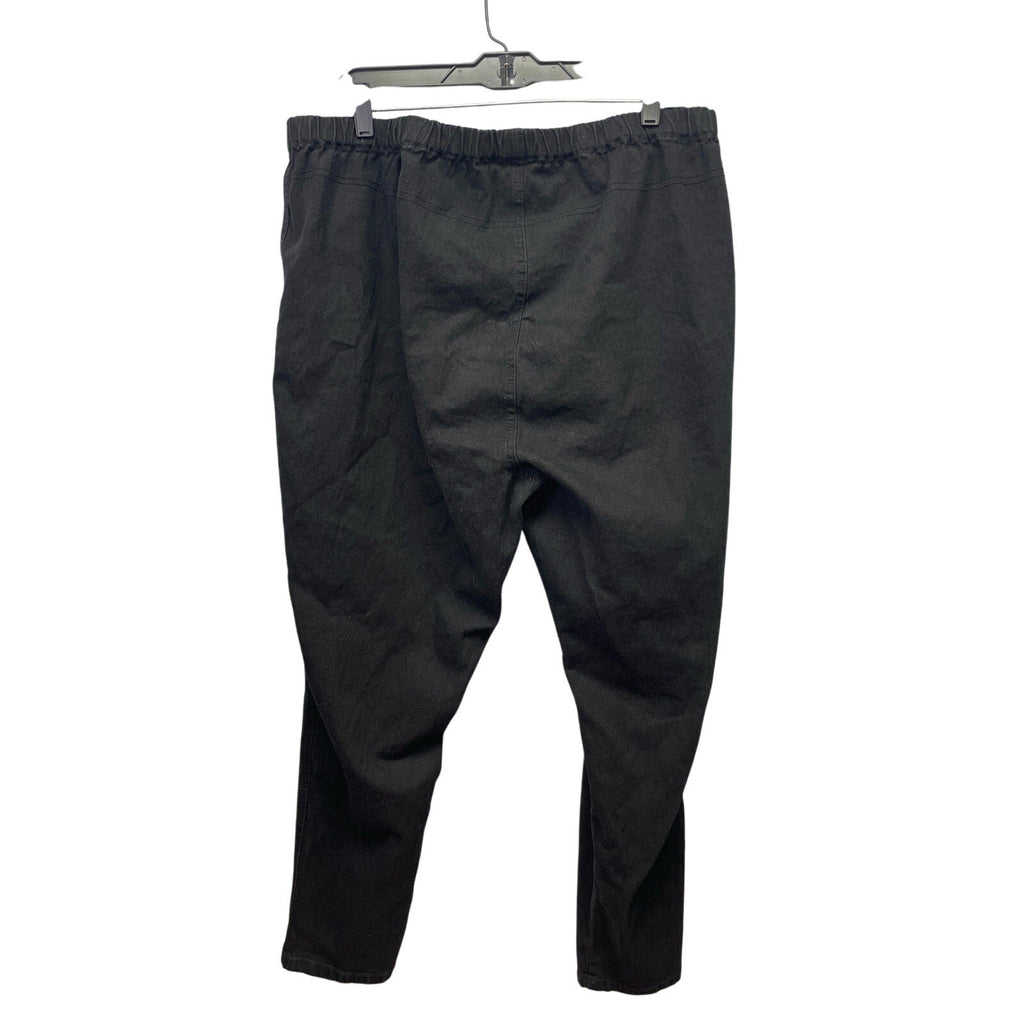DG2 by Diane Gilman 3X Black Ramie Cotton Blend Stretchy Elastic Waist Pants
