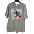 New Upcycled Hand Printed Womens XL Floral Dragonfly Crew Neck PolyCotton Tee