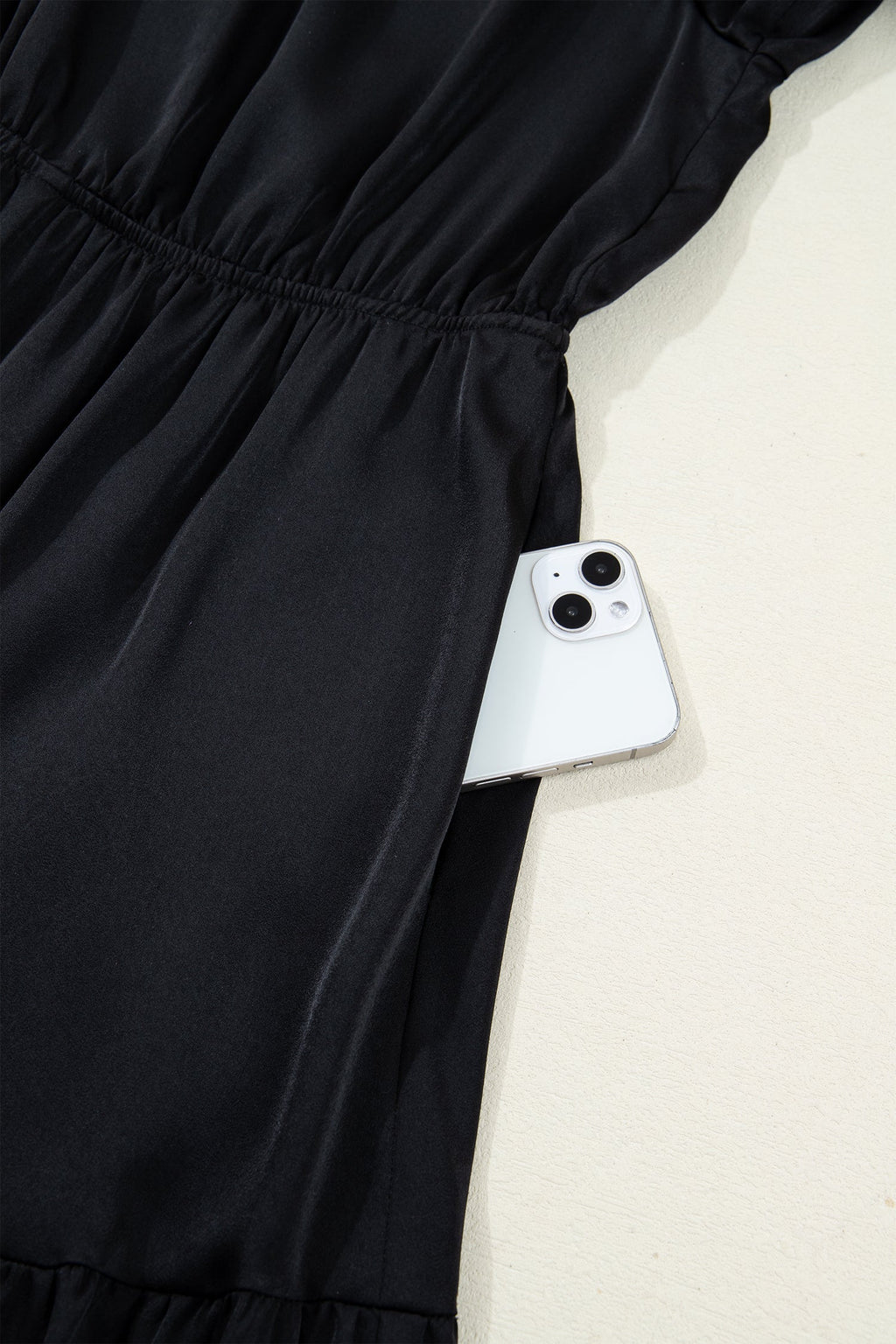 Flounced 3/4 Sleeve Tiered Maxi Dress