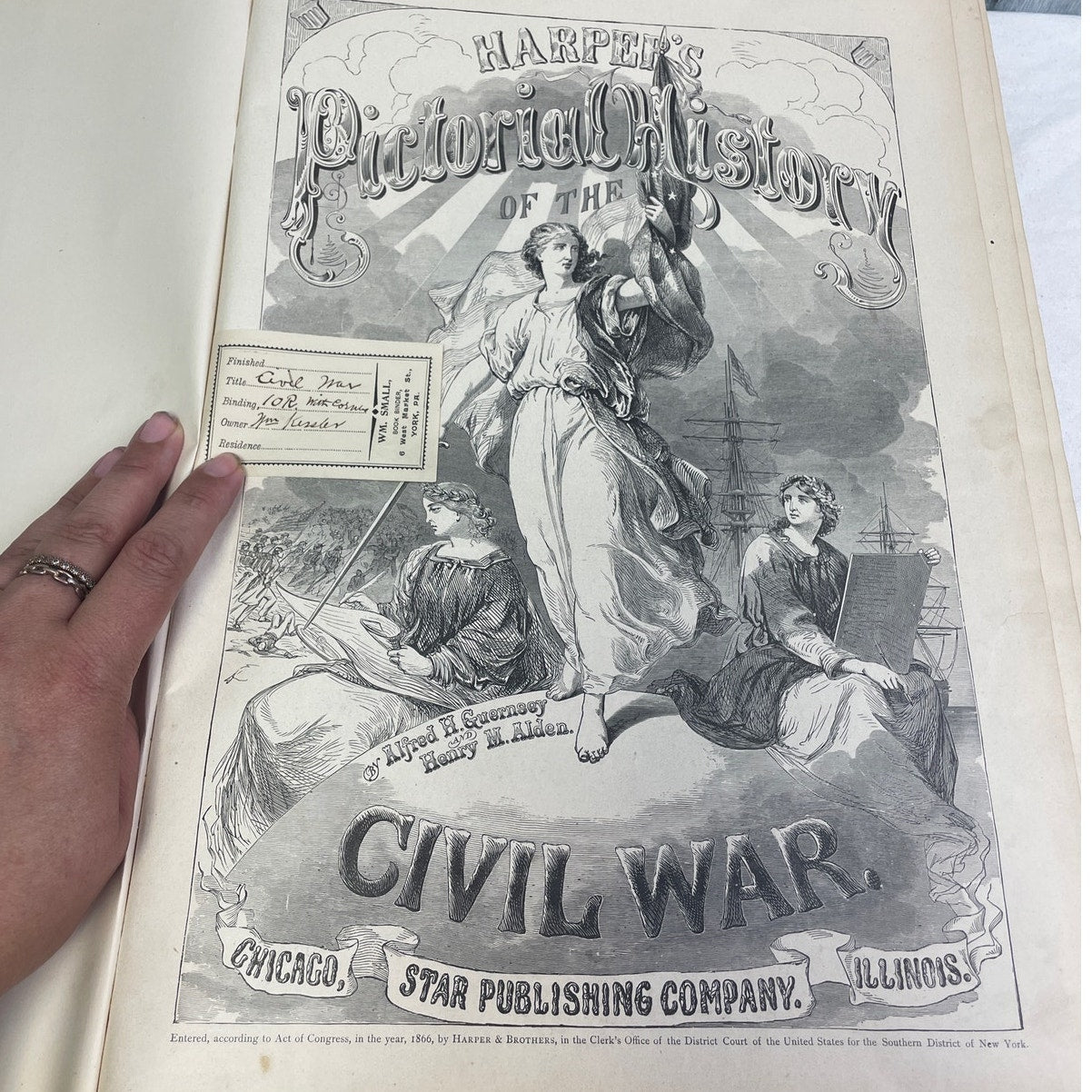 Antique 1898 Harpers Pictoral History of The Civil War Large Scale Hardback Book