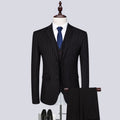 Mens Fashionable And Versatile Striped Three-piece Suit