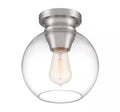 Open Box Home Decorators Collection Evelyn 8 in. Contemporary Brushed Nickel Medium-Base (E26) Bulb Flush Mount for Kitchens