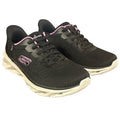 Skechers Womens Size 8.5 Black Pink Mesh Hands Free Slide On Swift Fit Shoes