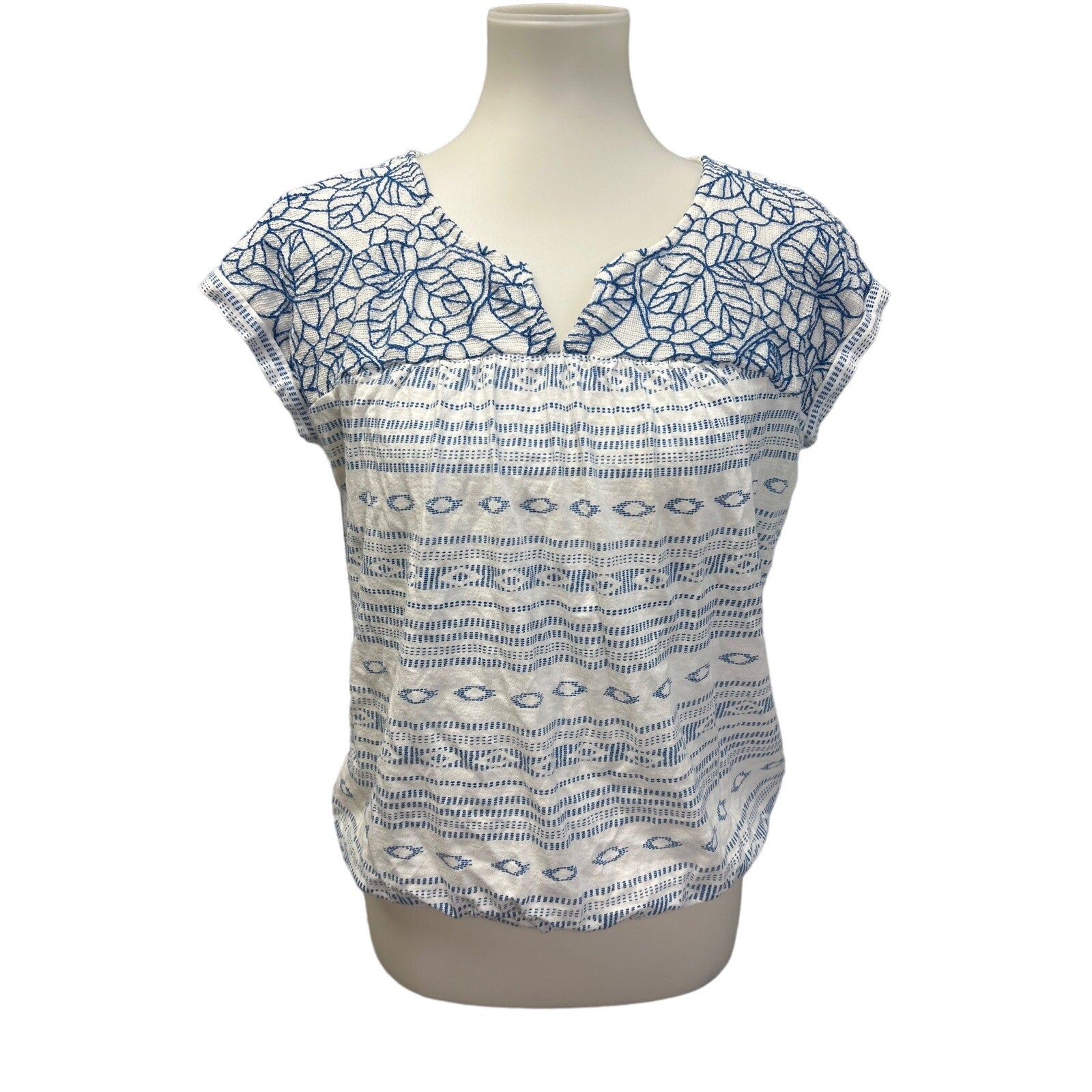 3 Lucky Brand White Stag Womens Medium Short Sleeve Blouses Tee Shirts