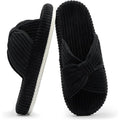 Chantomoo Womens Size 12 Black Corduroy Slippers Open Round Toe House Shoes