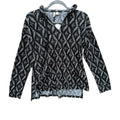 NWT New Cato Womens Large Patterned Long Sleeve Hooded Athletic Shirt