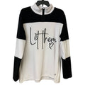 Upcycled Hand Printed Womens 3X Let Them Quarter Zip Long Sleeve Sweatshirt