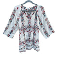 Jessica Simpson Maternity Womens Medium Cream Sheer Floral Long Sleeve Blouse