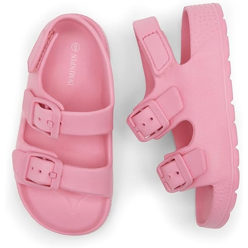 Inminpin Toddler Girls Size 8 Pink Sandal Buckle Sandel Open Round Toe Shoes