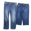 2 Cat & Jack Girls Size 5 Skinny Wide Leg Stretch Adjustable Waist Denim Jeans