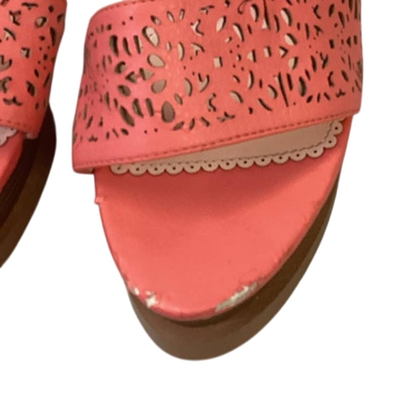 Madison by ShoeDazzle US Size 8.5 Coral High Heel Ankle Strap Gloria Sandals