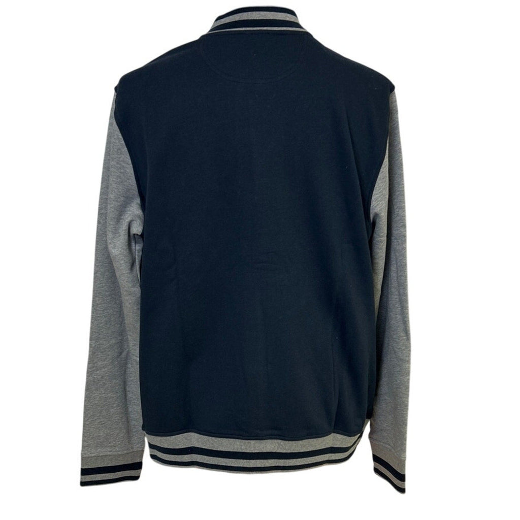 New Champion Mens 2XL Navy Gray Snap Up PolyCotton Athletic Wear Bomber Jacket