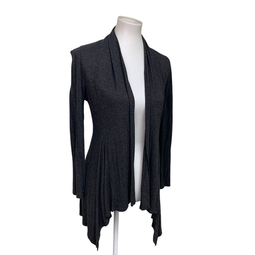 Ambiance Apparel Womens Large Floral Lace Back Long Sleeve Drapey Cardigan