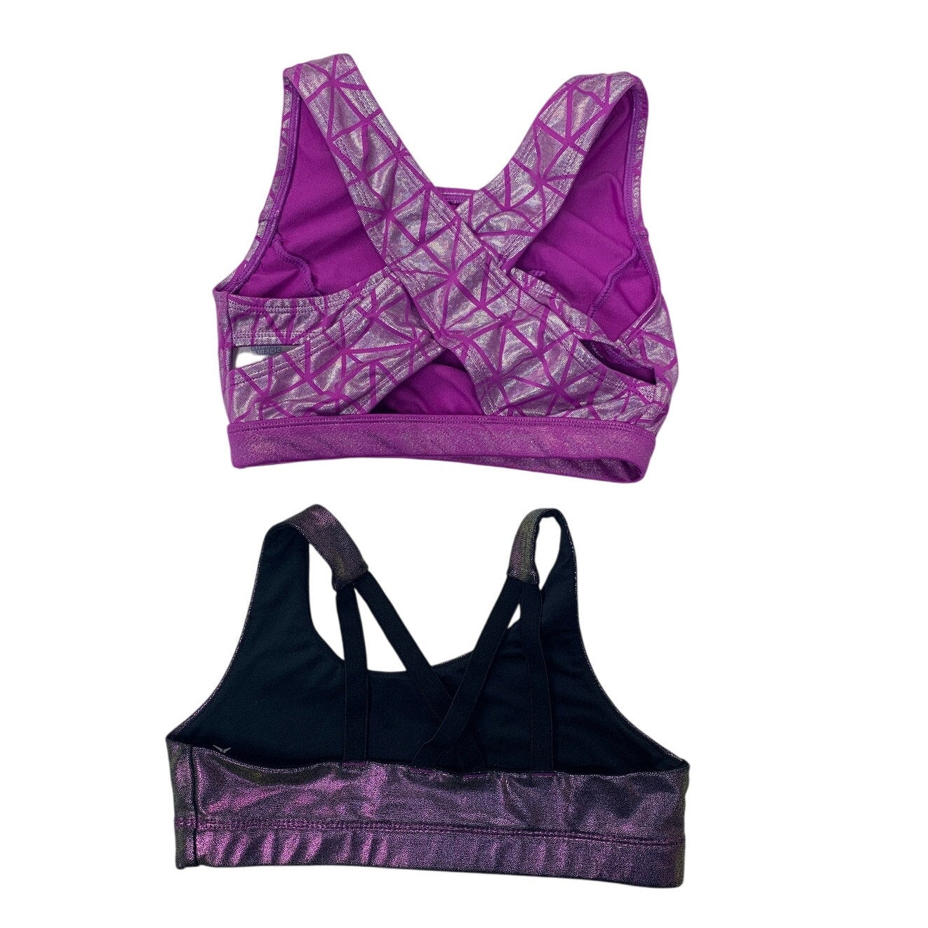 Old Navy More Than Magic Girls Medium Metallic Geometric Activewear Tops