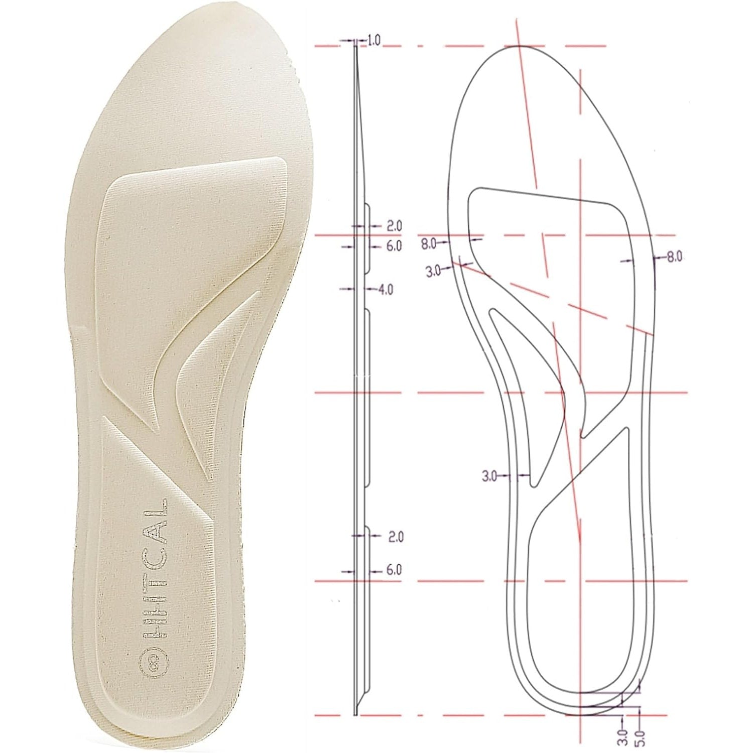 New HHTCAL Womens Size 6 Thin Memory Foam Insoles for Flats Work Boots Shoes
