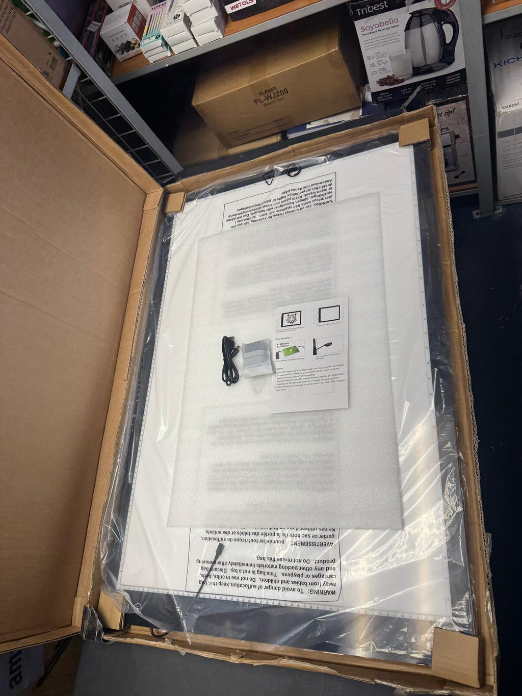 Open Box TOHETO Rechargeable A1 Light Pad 35.4"x23.6", Large LED Light Board for Diamond Painting, 3-Color Modes Light Box, 5 Levels/Stepless Dimming Light Table, Lightbox for Tracing and Drawing, Sketching