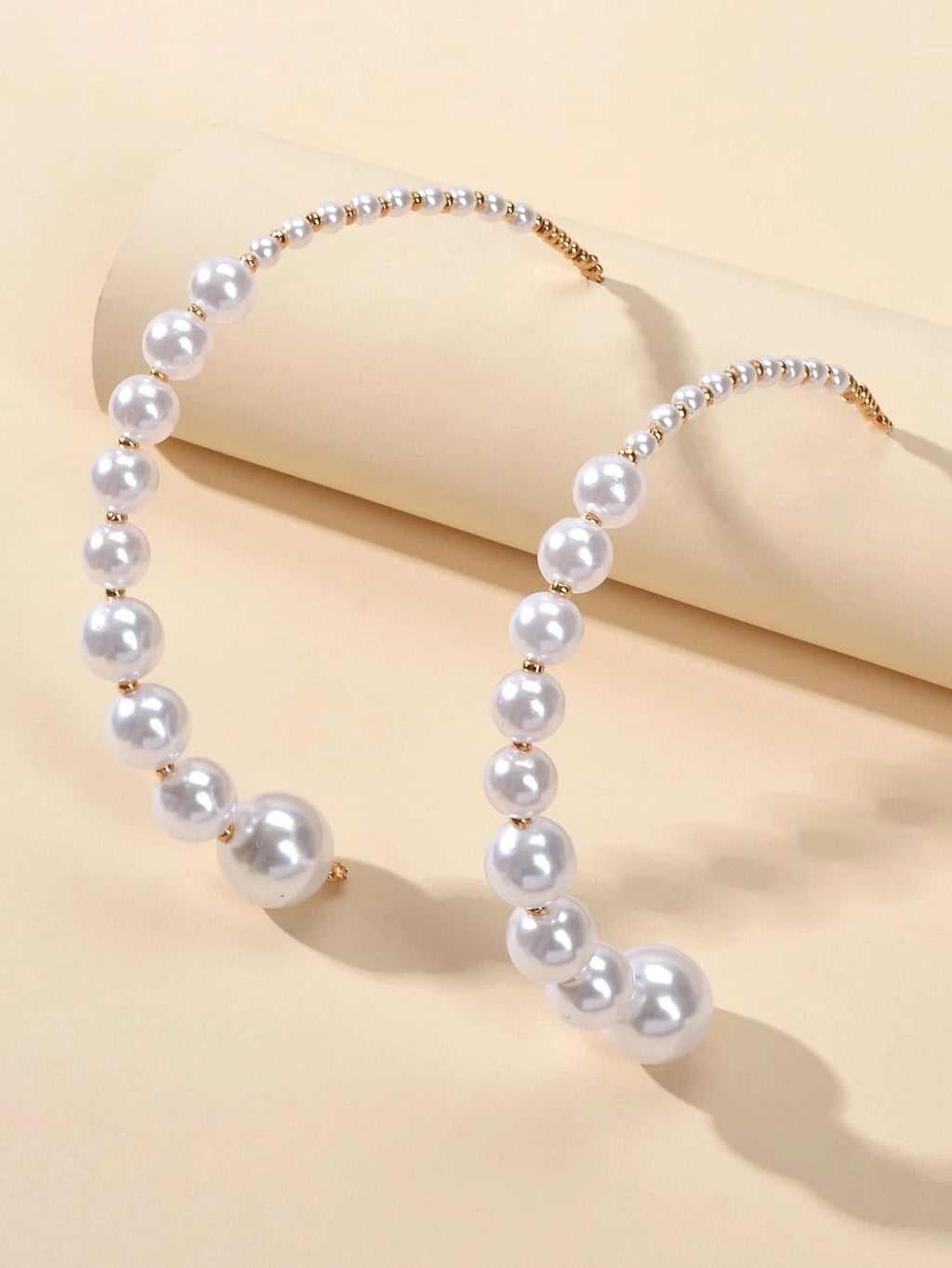 Retro Jewellery Big Pearl Statement Hoop Earrings Fashion Women