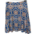 Renee C Medium Short Floral Mandala Flowy Rayon Blend A-Line Skirt Made In USA