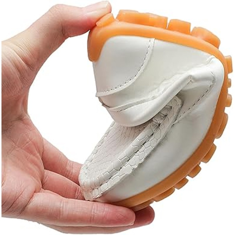 New Fudaolee Baby Boy Size 5.5 White Faux Leather Slip On Non Skid Loafer Shoes