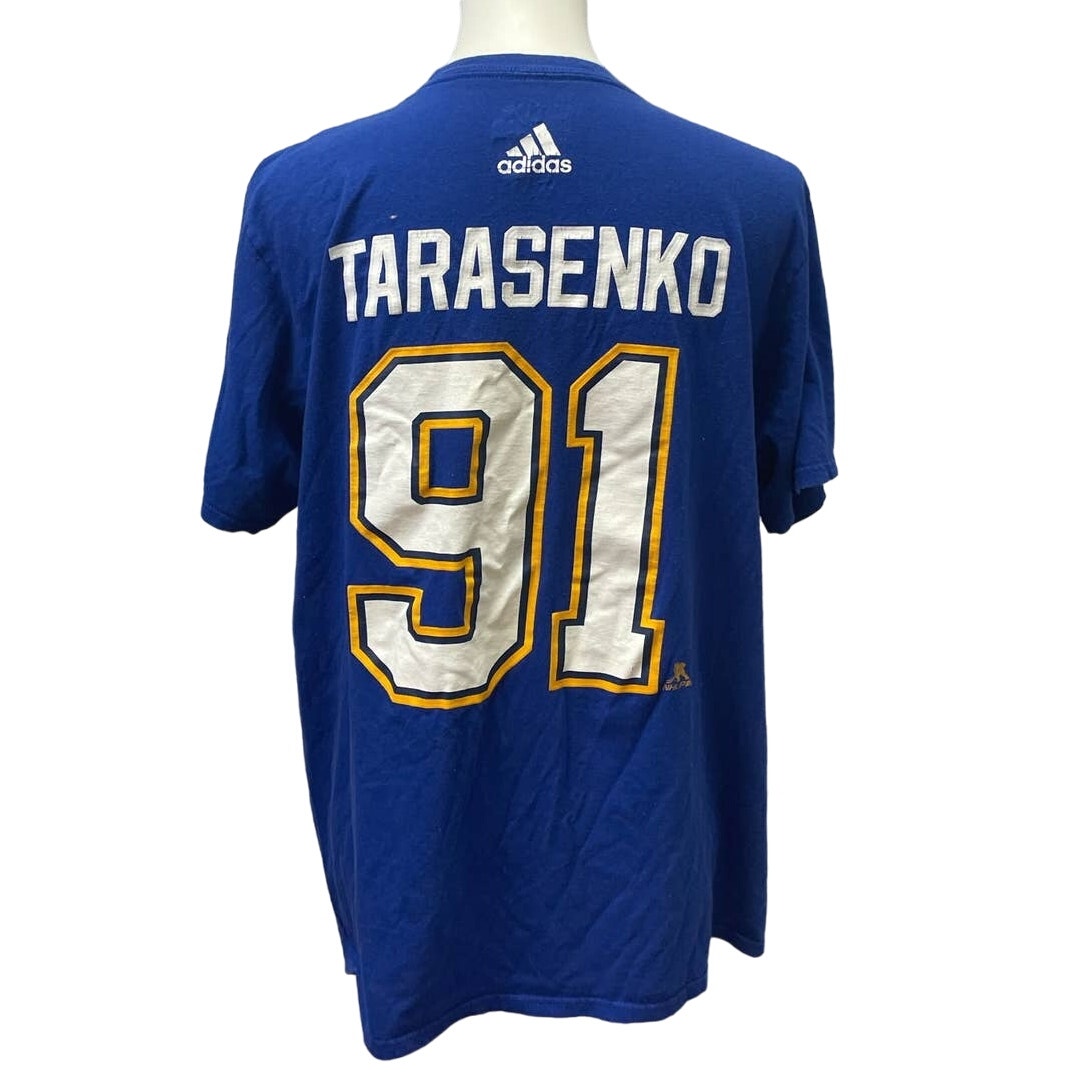 Adidas St Louis Blues Hockey Mens Large NHL Tarasenko 91 Short Sleeve Tee Shirt