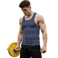 NWT New QOSOQ Mens XXXL Heathered Blue Sheer Sleeveless Workout Tank Top