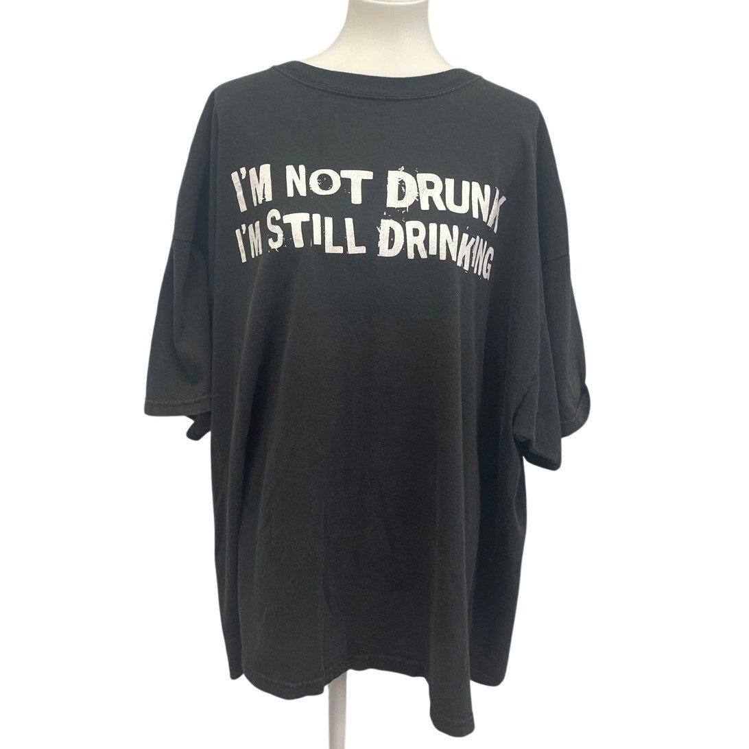 Mens 3XL Cotton Im Not Drunk Im Still Drinking Short Sleeve Crew Neck Tee Shirt