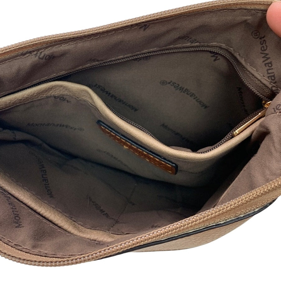 Montana West Faux Leather Brown Multi Pocket Zipper Pouch Bag Clutch Purse
