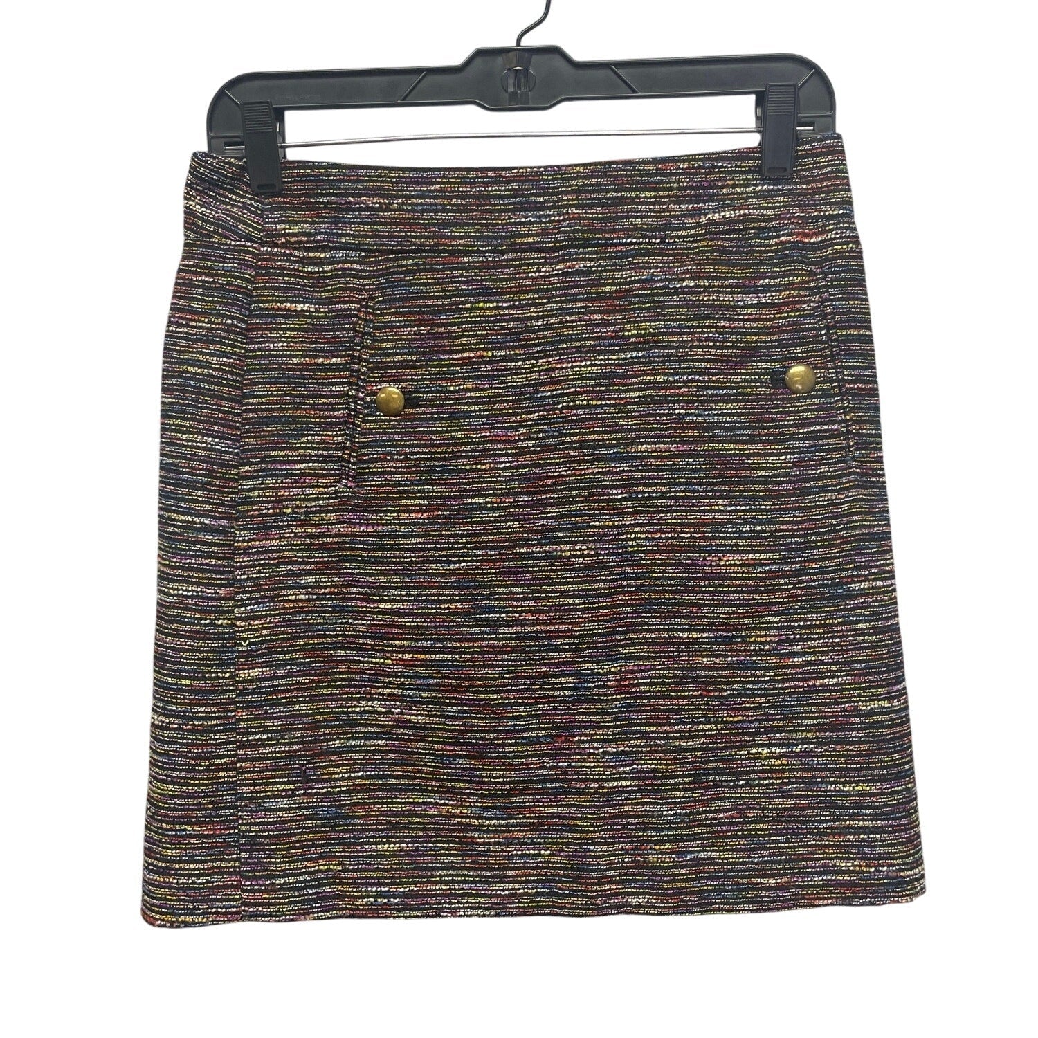 LOFT Womens Size 0 Color Slub Polyester Blend Lined Career Short Pencil Skirt