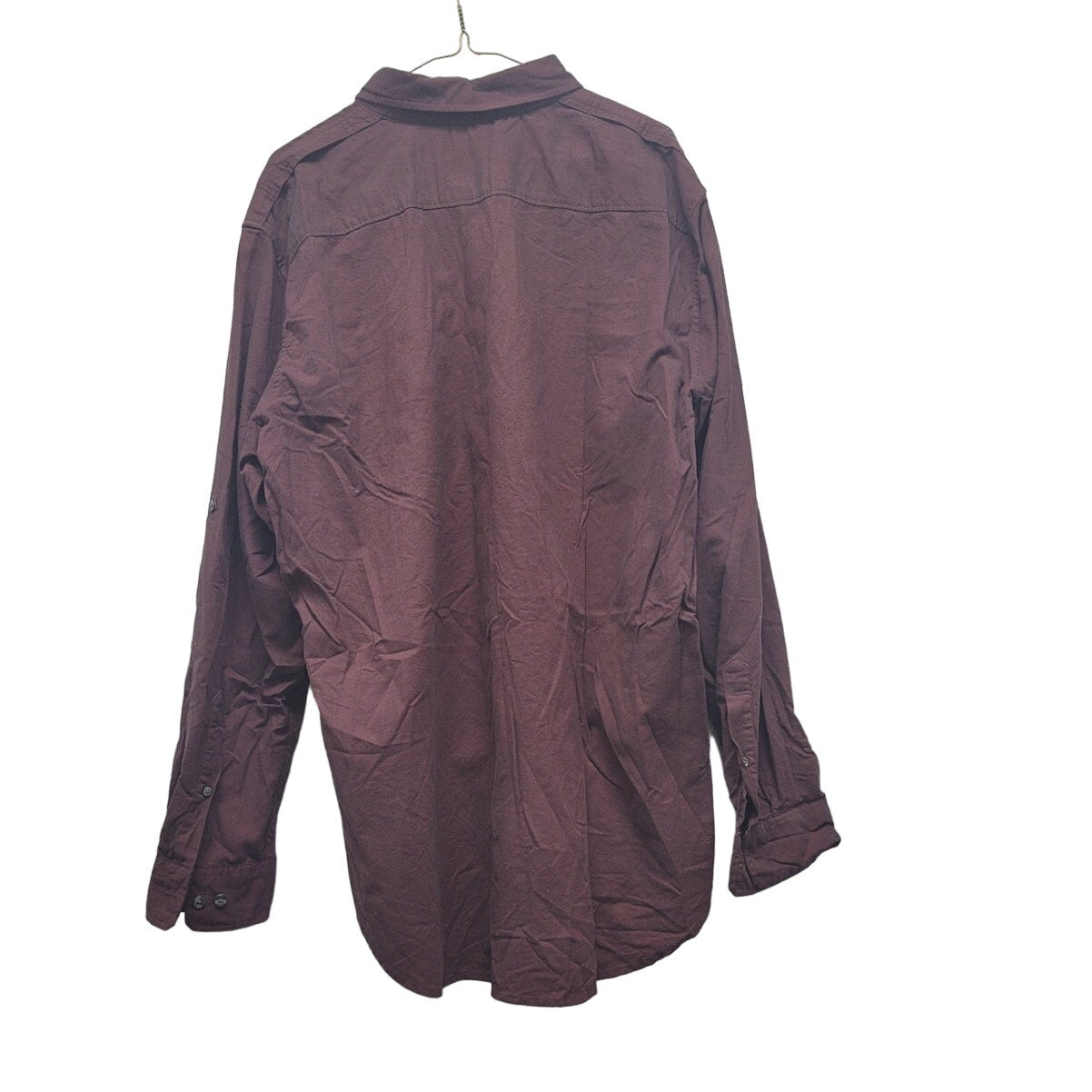 Apt 9 Mens XL Maroon 100% Cotton Long Sleeve Button Up Shirt w Front Pockets