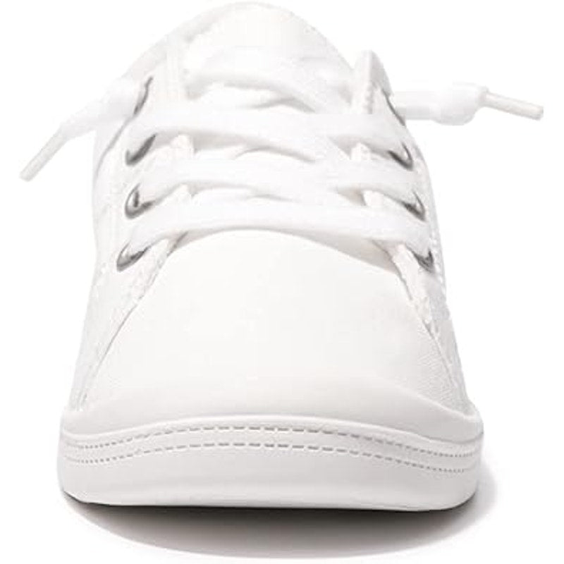New Beneker Womens Size 8 White Slip On Canvas Low Top Laced Sneakers Shoes