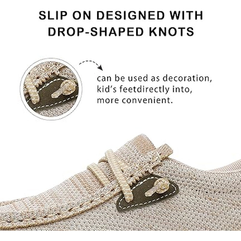 Apakowa Little Boys Size 3 Tan Canvas Faux LaceUp Slip On Casual Loafers Shoes