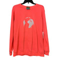 Upcycled Hand Printed Womens Large Save The Planet Earth Long Sleeve Sweatshirt
