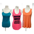 Lot of 3 Womens Medium Tek Gear Giam Candy Rain Sleeveless Cami Tank Tops Shirts